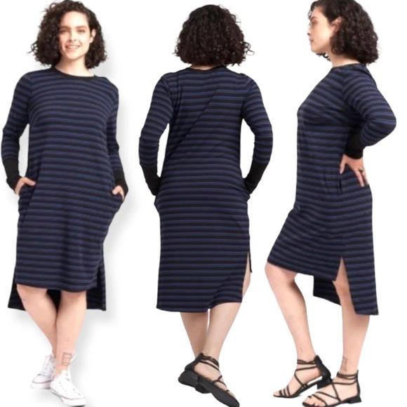 Universal Standard NEW Womens Size 2XS Or 6/8 Rhine Tee Shirt Long Sleeve Dress - Picture 1 of 10